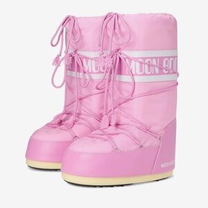 Moon Boot Pink Padded Lace-Up Winter Boots